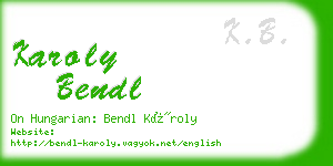 karoly bendl business card